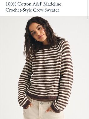 Abercrombie Madeline Crochet-Style Crew Sweater